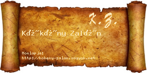 Kökény Zalán névjegykártya