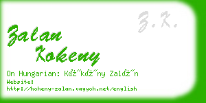 zalan kokeny business card